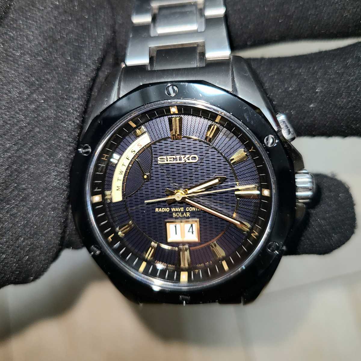 稼動 SEIKO ドルチェ ソーラー電波 デイデイト メンズ腕時計 