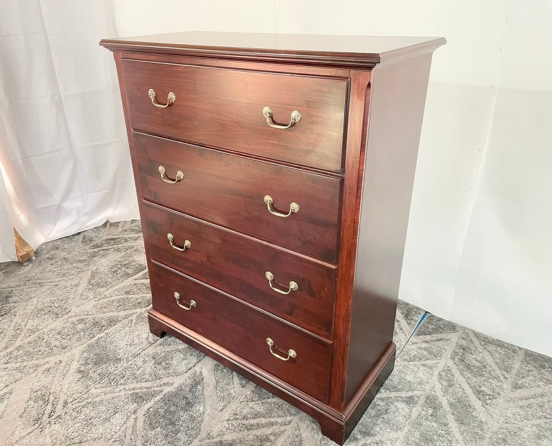 【アメリカ家具】4段チェスト アメリカンミッドセンチュリーモダン アンティーク 収納家具 衣類収納 トーマスビル 米軍放出品 ☆TA16KM-2-W