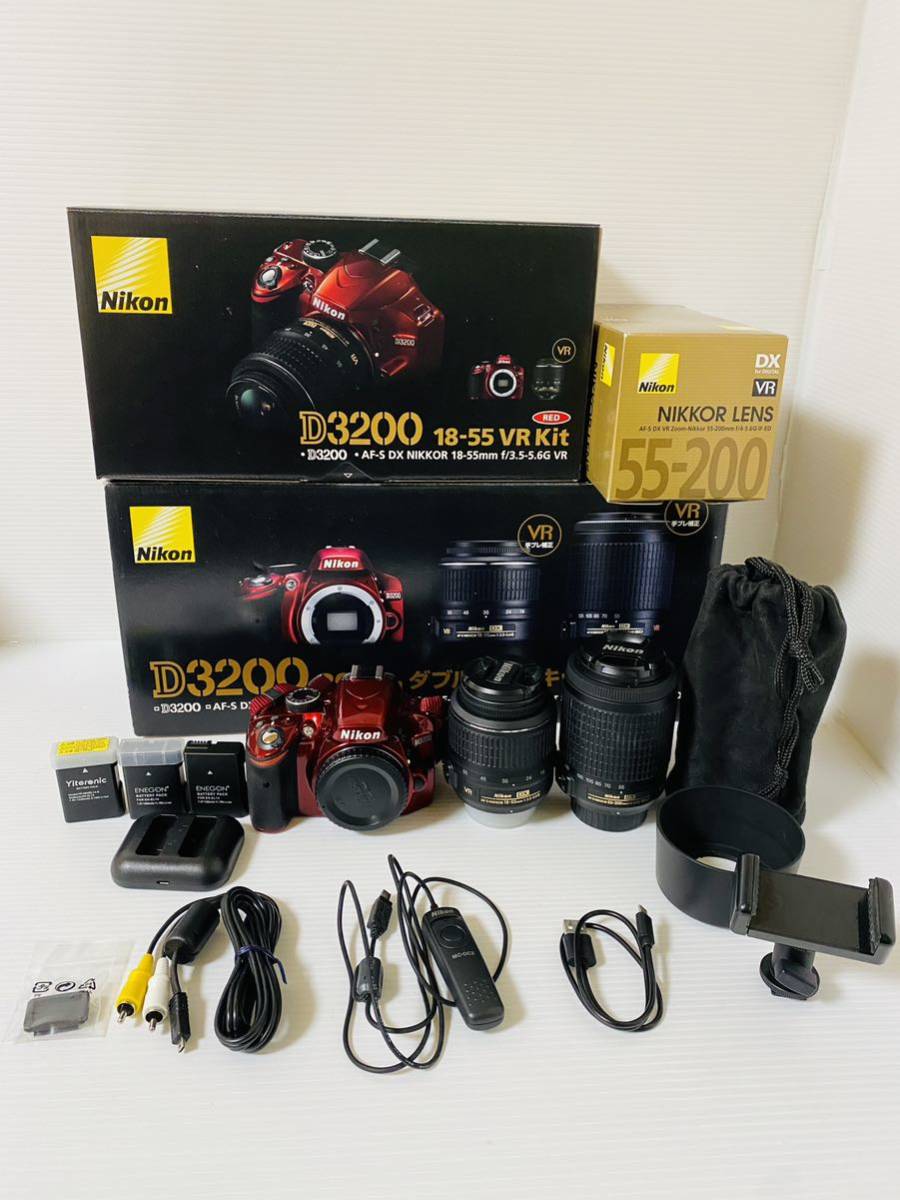 Nikon D3200 ダブルズームキット 付属品 多数レッド