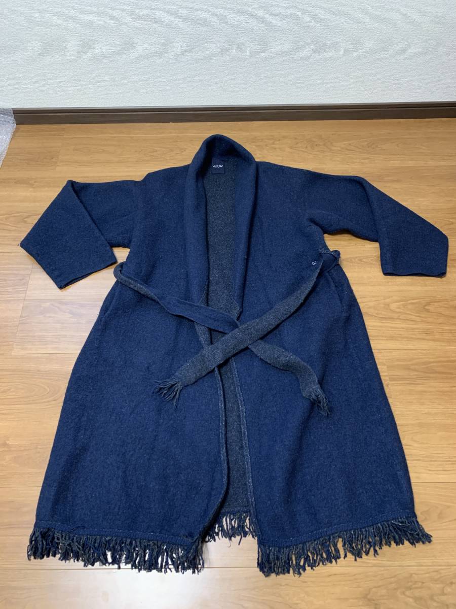 極美品】45R【縮絨ニットの908カウチン】ネイビー カーディガン ウール