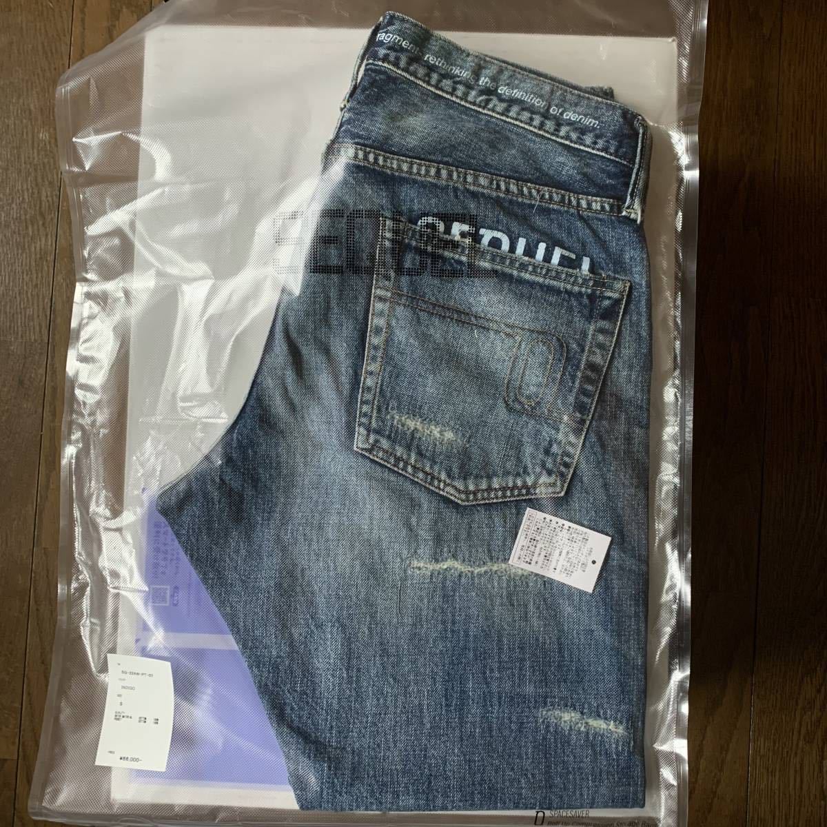 Sサイズ 送料込 新品 FRAGMENT x SEQUEL SQ-22AW-PT-07 DAMEGE DENIM 