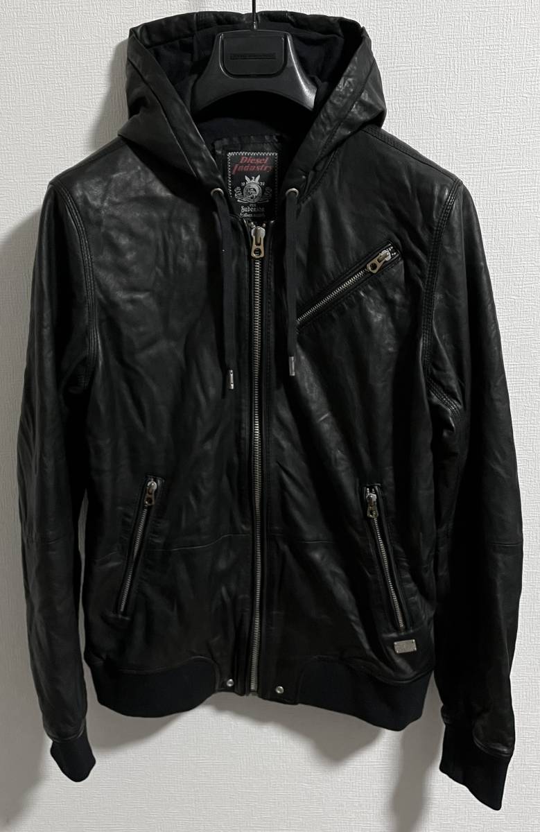 定価140,800円DIESELディーゼルL-MELVINS JACKETシープ羊革フーデット 