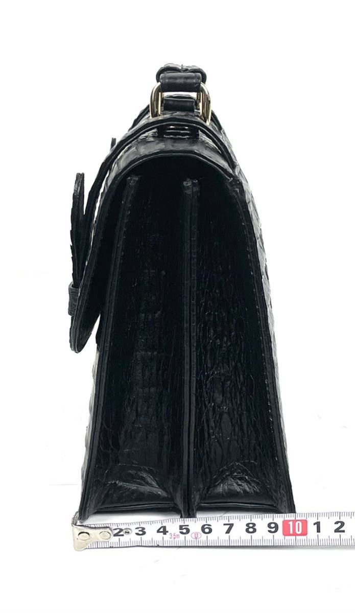 ○極美品 クロコダイル バッグ 黒 ビジネスバッグ セカンドバッグ 