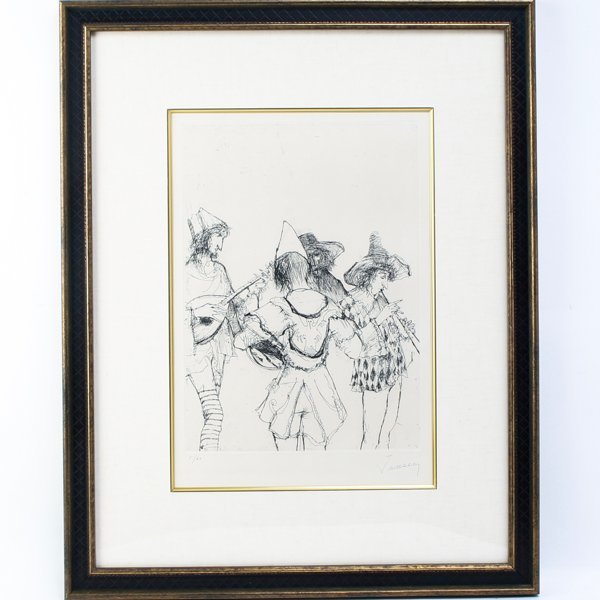 M271◇現代美術家【菅井汲】 エッチング・エンボス 「'93年9月」 本物