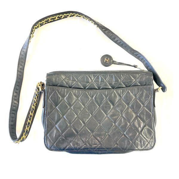 ★鑑定済み★ CHANEL シャネル ショルダーバッグ マトラッセ チェーン ブラック　SSTP0122-2