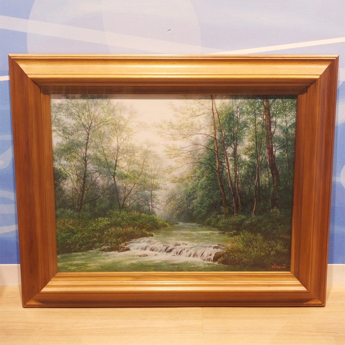 油彩画 自然の風景 約27cm x 25cm 油絵】風景画