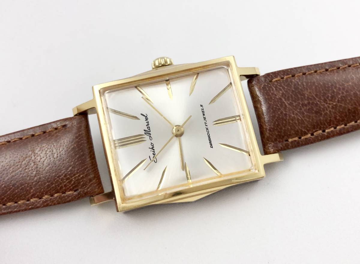 SEIKO MARVEL セイコー マーベル 手巻き DIASHOCK 17 JEWELS 14K GOLD 