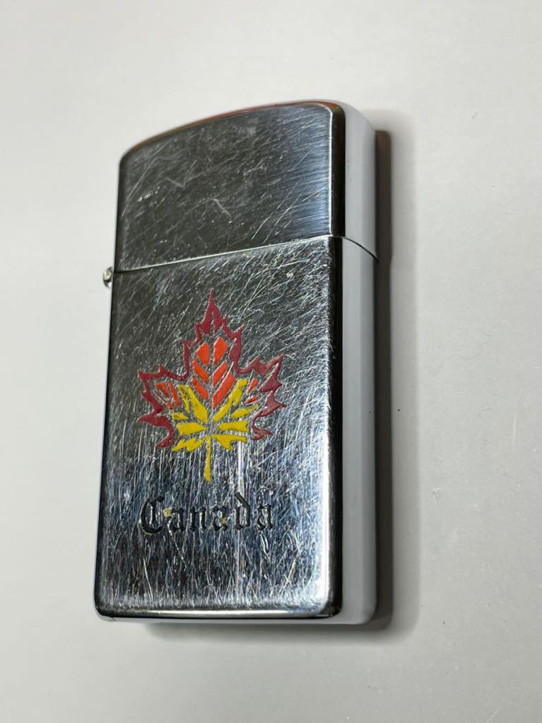 Z075 【 ZIPPO 】ヴィンテージ スリム ジッポ CANADA カナダ メイプル 