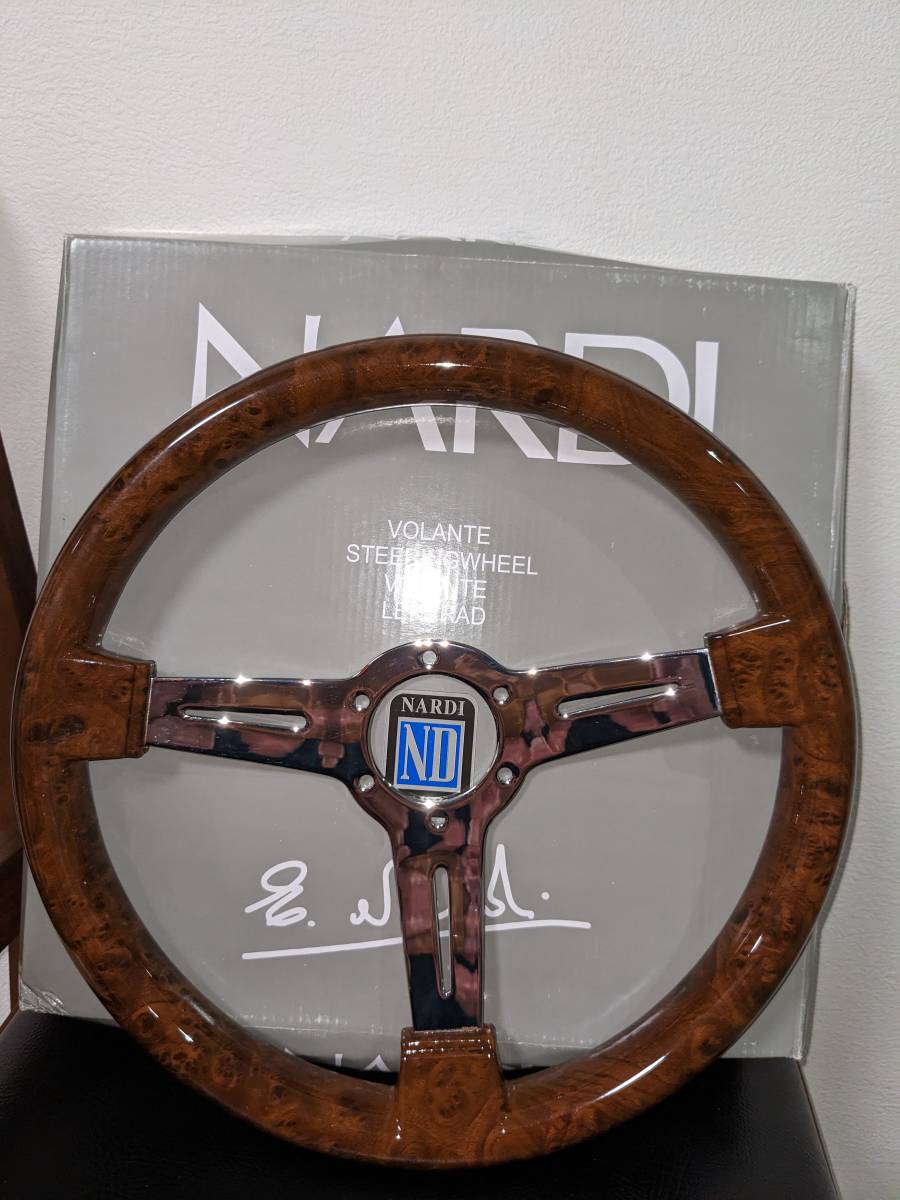 NARDI ウッドステアリング ハンドル本体 NARDI Wood 14inch 350mm ユニバーサルステアリング brown