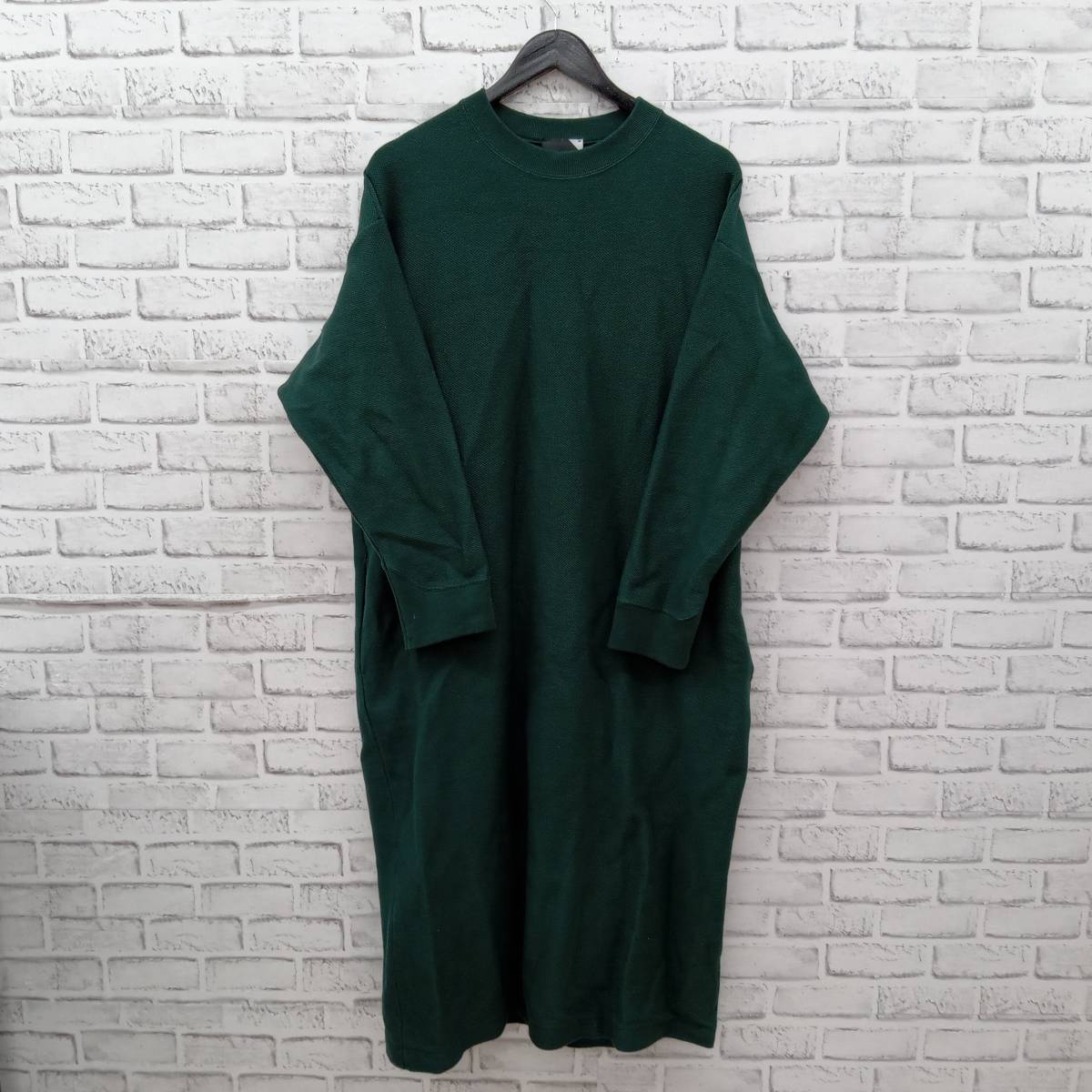 ATON エイトン ワンピース ロング丈 サイズ02 OP.AG.BW.0701 コットン グリーン 店舗受取可