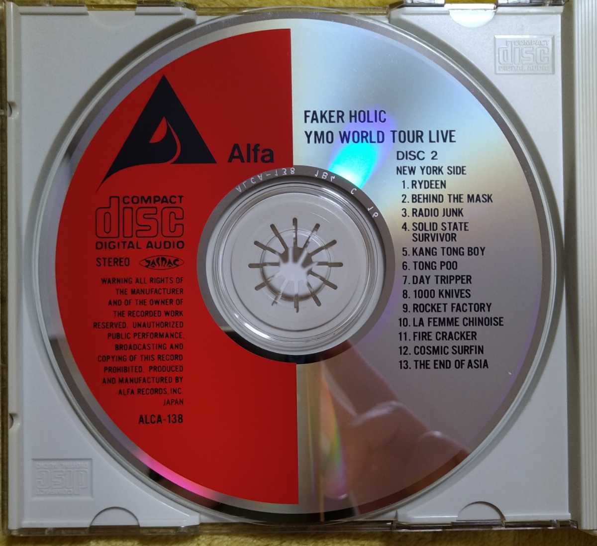 FAKER HOLIC YMO WORLD TOUR LIVE 廃盤帯付国内盤2枚組中古CD