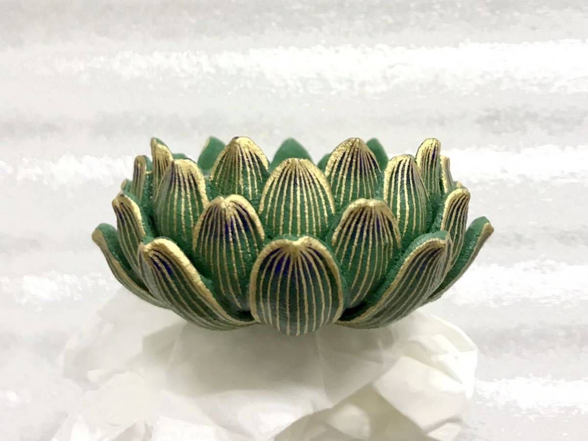 蓮華台座 蓮華 蓮台 台座 木彫刻 岩絵の具 金泥彩色 立像4寸5分