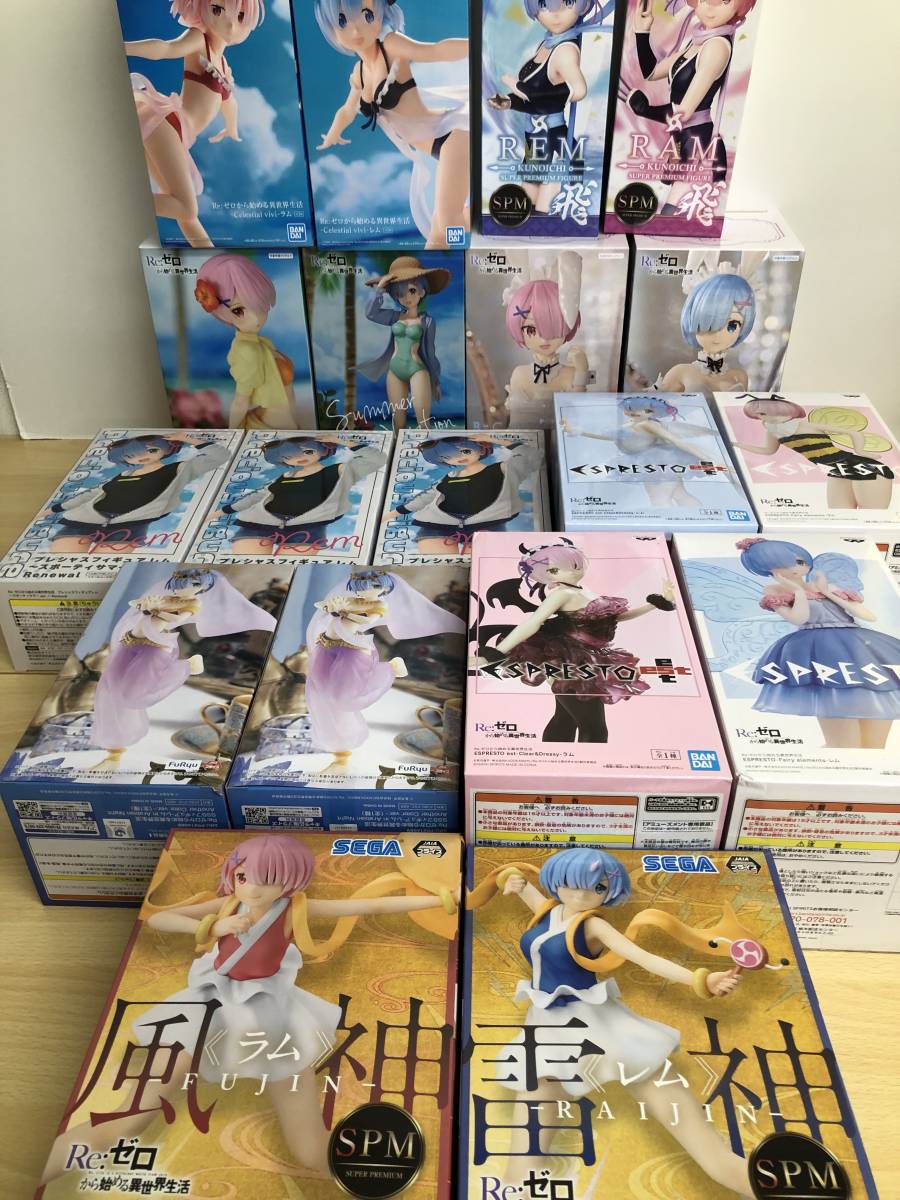 5-9/１円スタート フィギュア Re:ゼロから始める異世界生活 レム ラム セガ バンダイ JAIA プライズ 19箱 まとめ