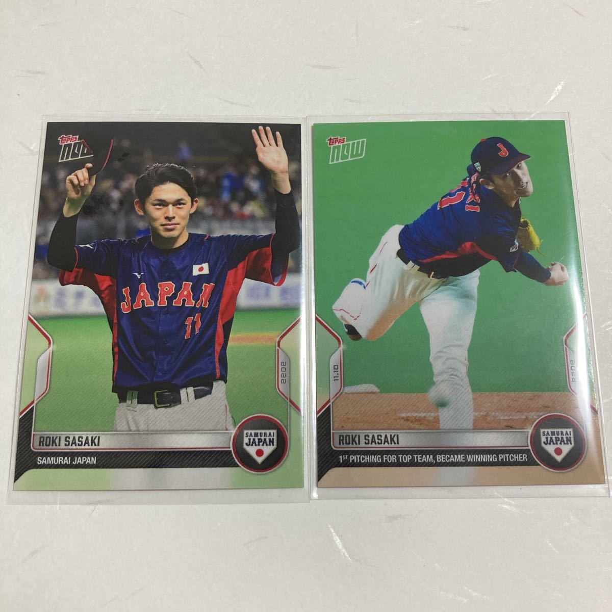 佐々木朗希】2種コンプ Topps Now 2022 侍ジャパン チームセット WBC 