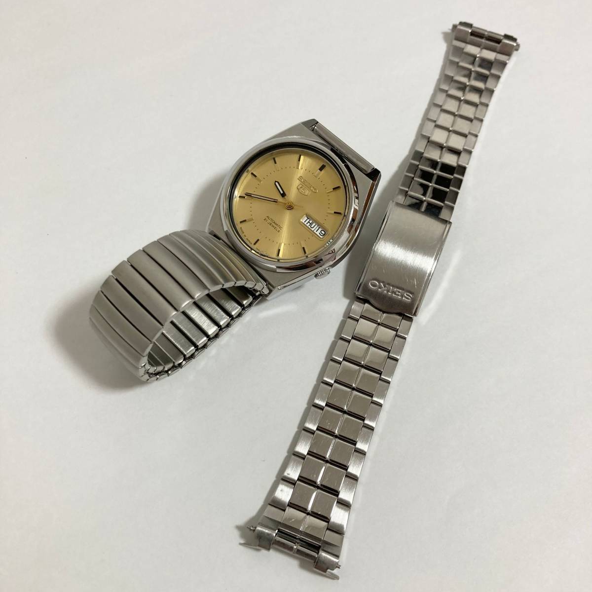 送料込 稼働品 SEIKO 5 自動巻 21石 デイデイト 7S26-8760 日本製 セイコー 昭和レトロ 70s 80s ロードマチック 亀戸 諏訪