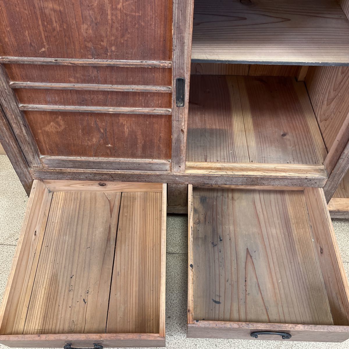 シューズボックス A1718 昭和レトロ 下駄箱 収納棚 引き戸 収納 飾り棚