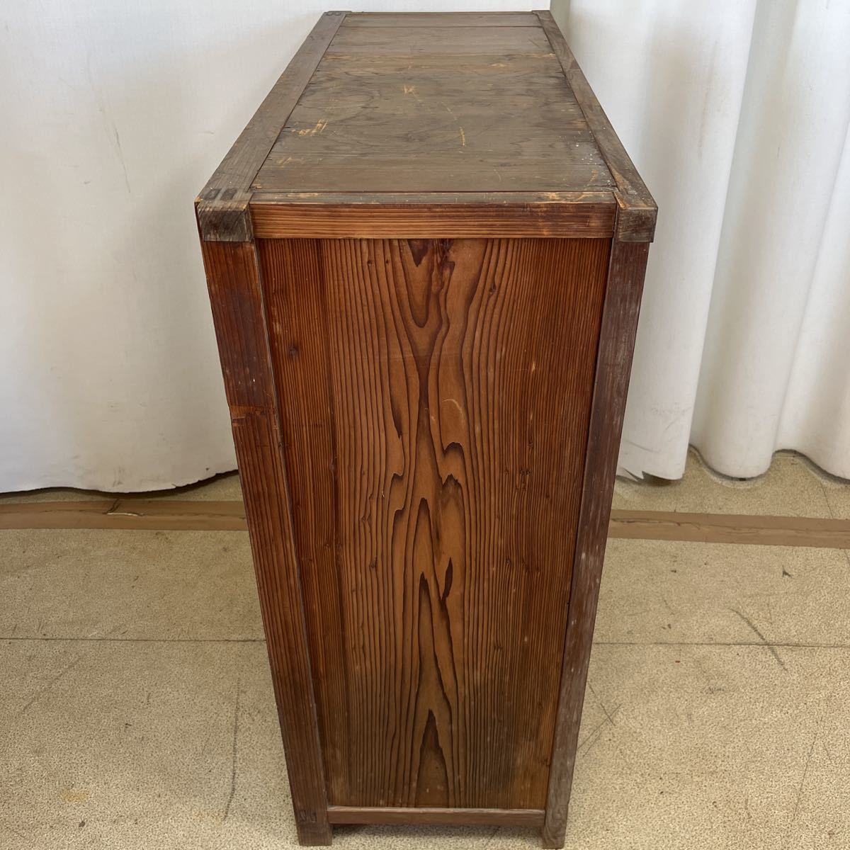 シューズボックス A1718 昭和レトロ 下駄箱 収納棚 引き戸 収納 飾り棚