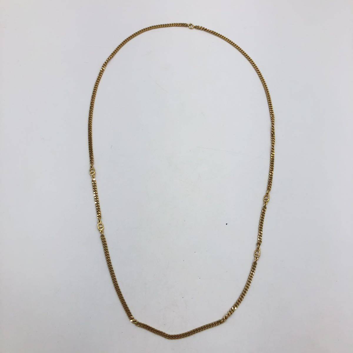 Christian Dior ディオール ロングネックレス CDロゴ ゴールド アクセサリー P2953