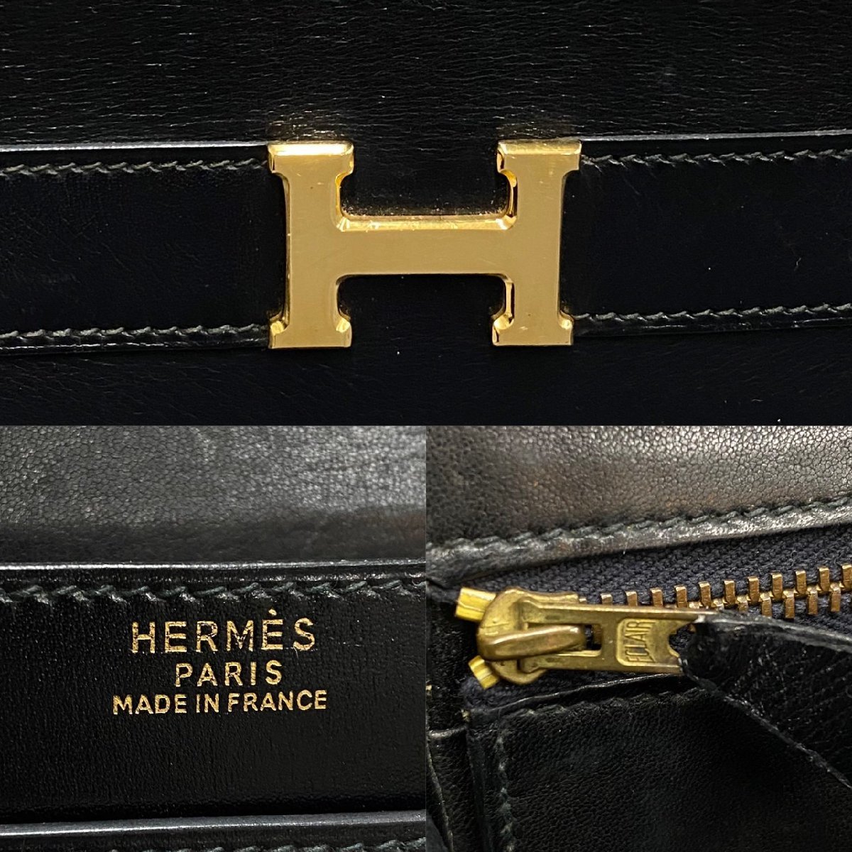 1円 極 美品 保存袋付 HERMES エルメス アニー ボックスカーフ レザー 