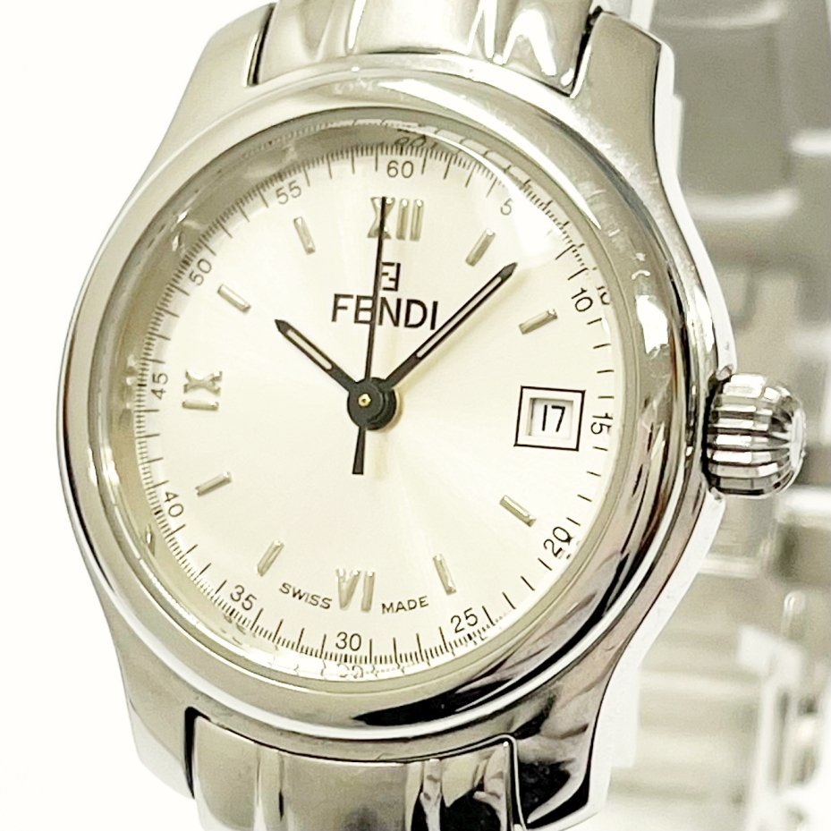 1円スタート】【箱付き】 FENDI フェンディ 210L オロロジ SS シルバー