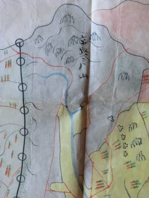 古河藩領下多田村古地図○明治5年頃 京路戸山地租改正前絵図面 下野