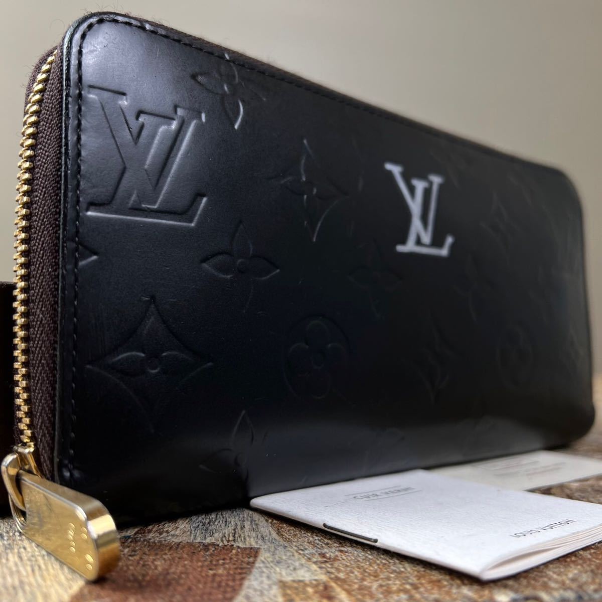 1円~ 美品 LOUISVUITTON マットブラック ジッピーウォレット 男女 