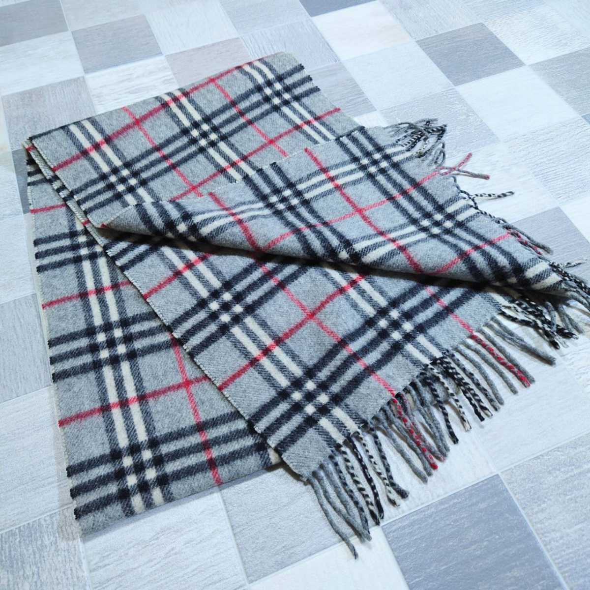 BURBERRY ラム入りウールひざ掛け 75×130cm BURBERRY ラム入りウール