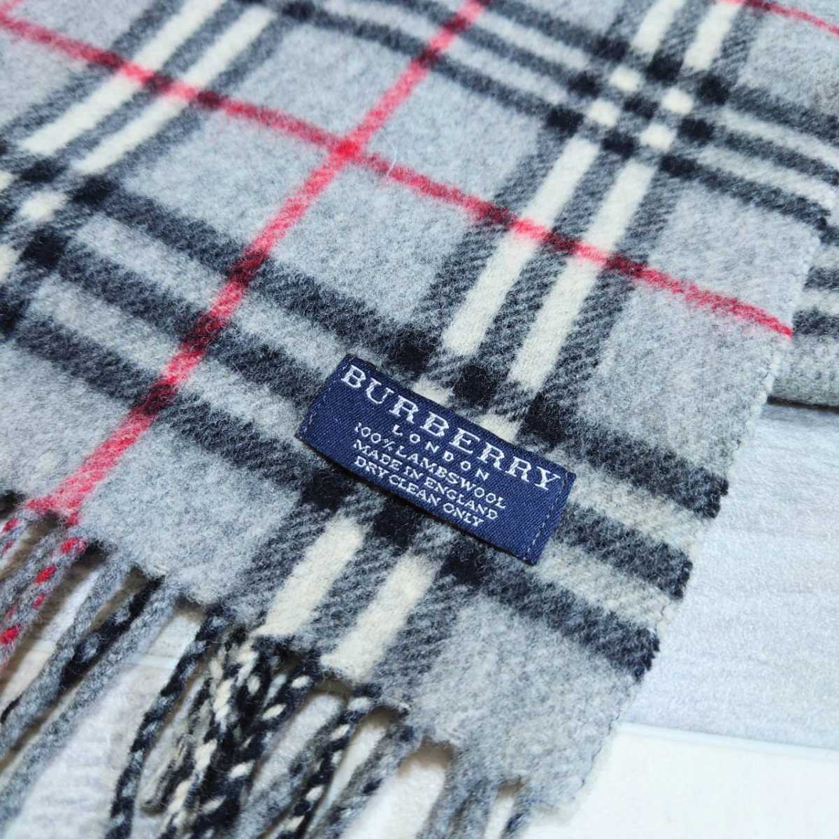 BURBERRY ラム入りウールひざ掛け 75×130cm BURBERRY ラム入りウール