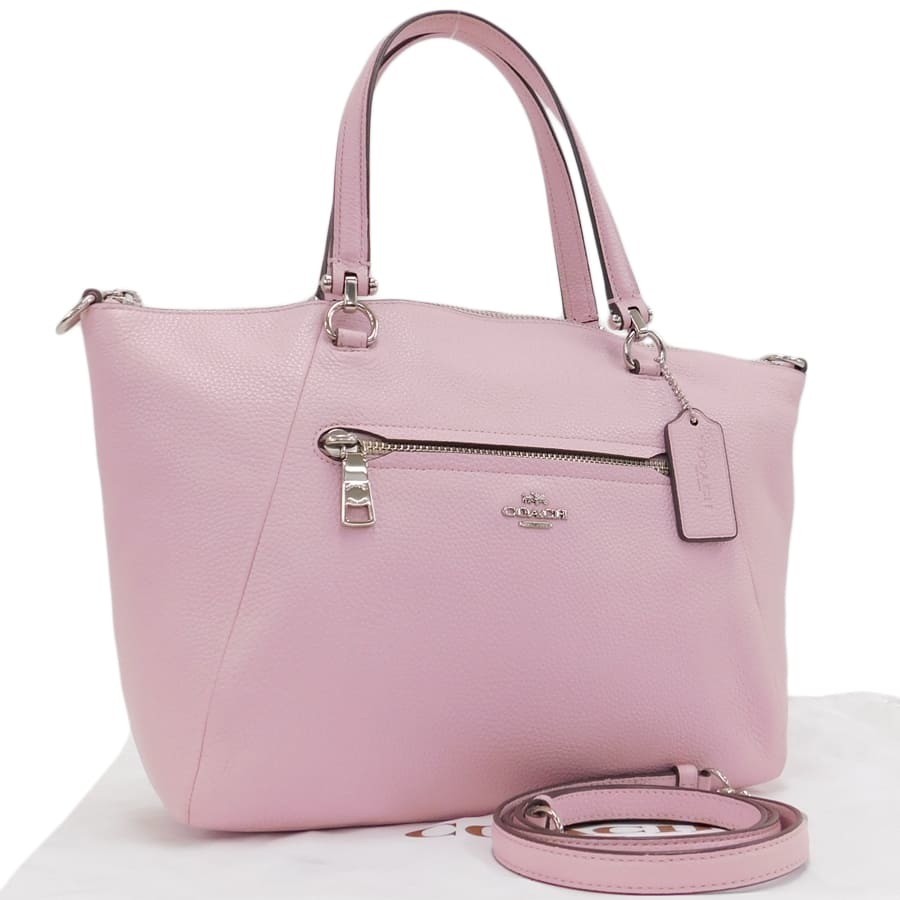 1円 ■ 極美品 コーチ 2WAYバッグ 34340 ピンク系 レザー COACH ■E.Biu.Gt-28