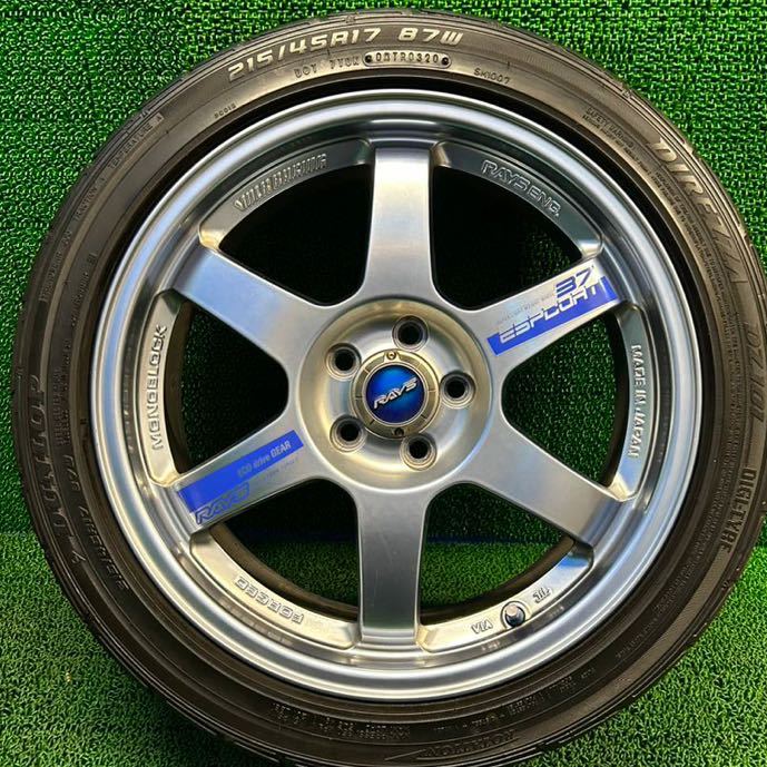 RAYS 37ESPCORT 鍛造ホイール TE37 本物 希少ブルー 美品ホイール 215 
