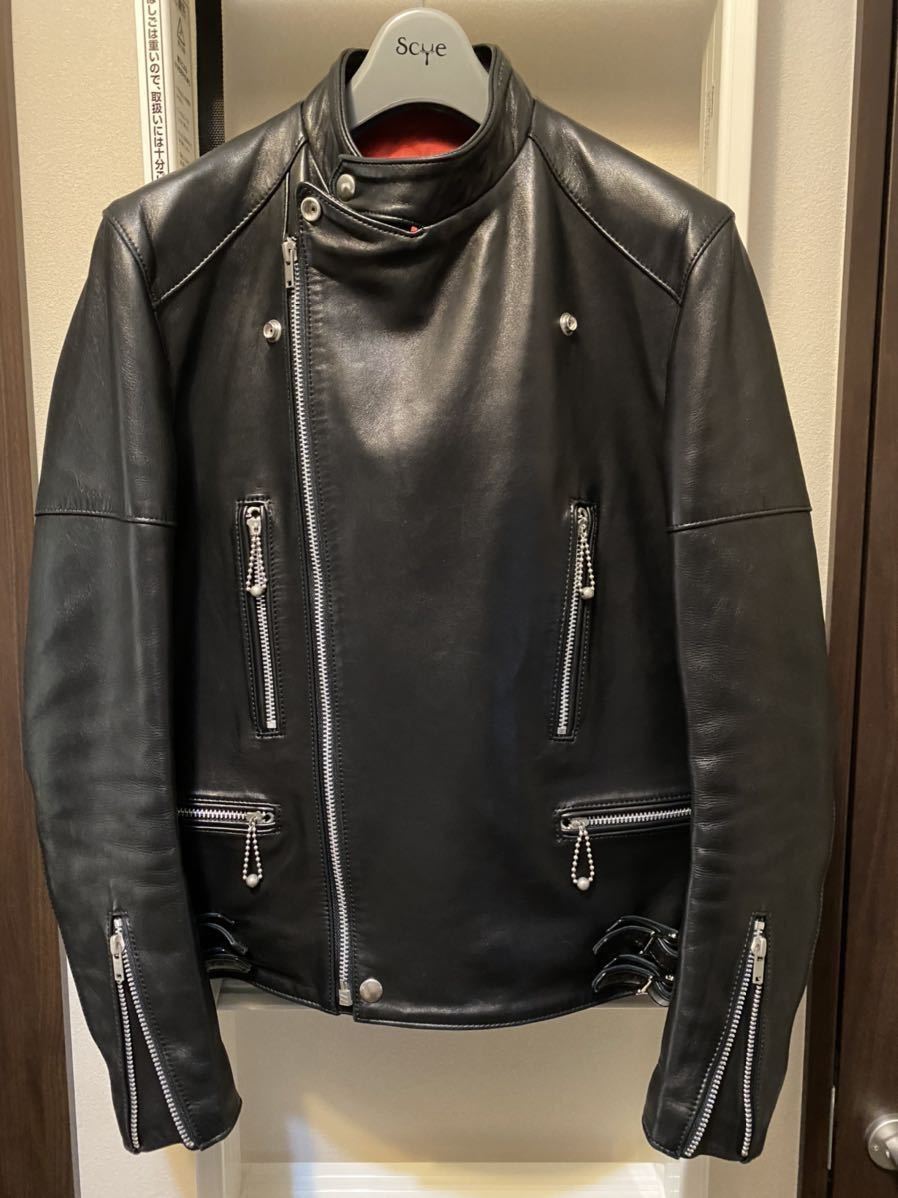 【美品】Scye サイ レザージャケット ブラック 36 S 税込定価270，000円 Scye 2016AW ライダースジャケット 36 ラムレザー