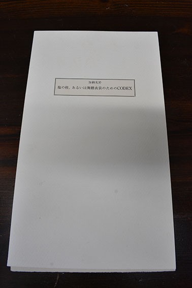 加納光於版画集「塩の柱、あるいは舞踏衣装のためのCODEX block notes