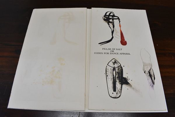 加納光於版画集「塩の柱、あるいは舞踏衣装のためのCODEX block notes
