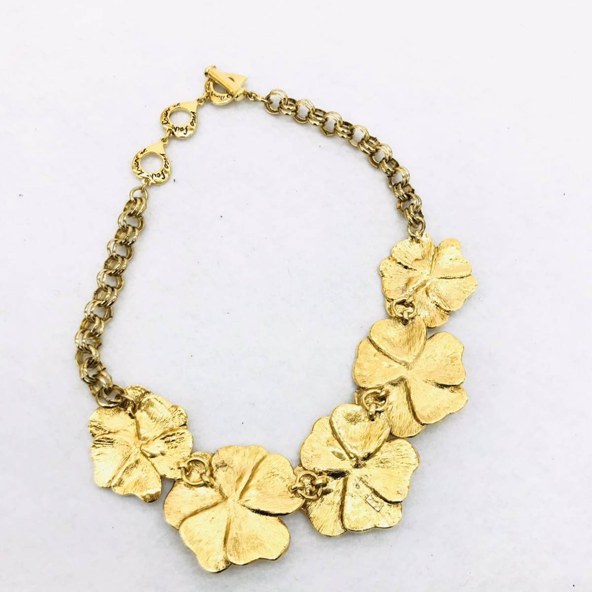 美品✨イヴサンローラン フラワーモチーフ ブレスレット ゴールド ヴィンテージ □コ イヴ・サンローラン ヴィンテージ 希少 レア フラワーモチーフ