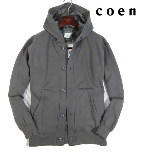 B木02265新品▼ コーエン 裏シャギー フリースパーカー 【 L 】 シャギー ボア パーカ フリースジャケット coen フロントボタン裏起毛