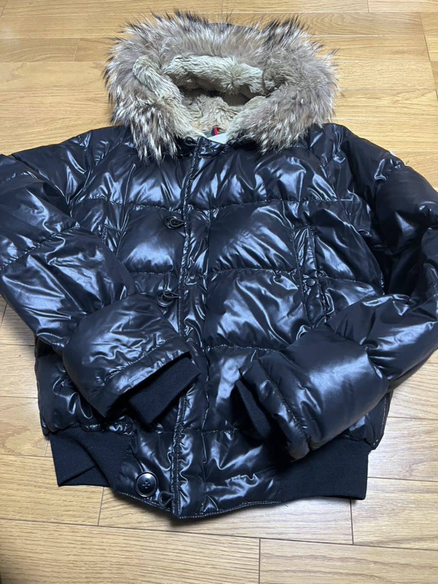 正規品 MONCLER BULGARIE ラビットファーフード ダウンジャケット
