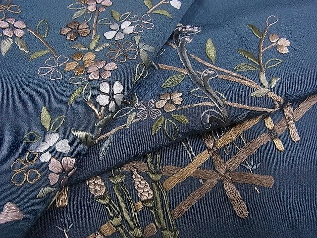 訪問着 正絹 逸品 暈し染め 刺繍 平和屋着物□訪問着 金彩 舞花