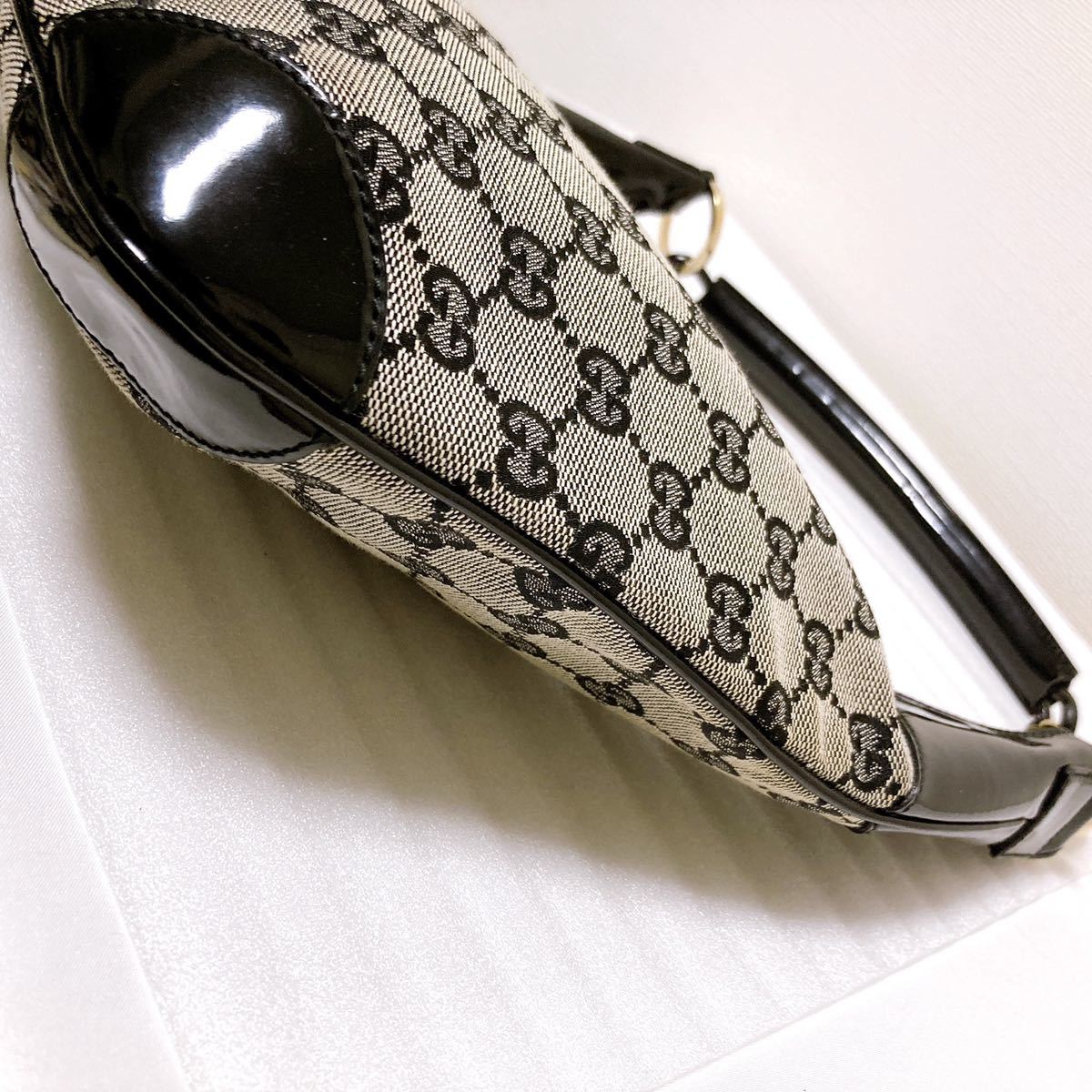 極美品】 GUCCI グッチ ワンショルダーバッグ GG キャンバス パテント 