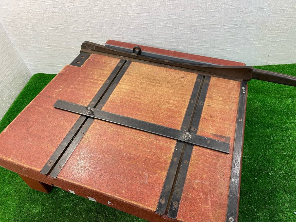 中古良品 【盛光？】 台付押切 切断機 シャーリング 押し切り 刃こぼれ 