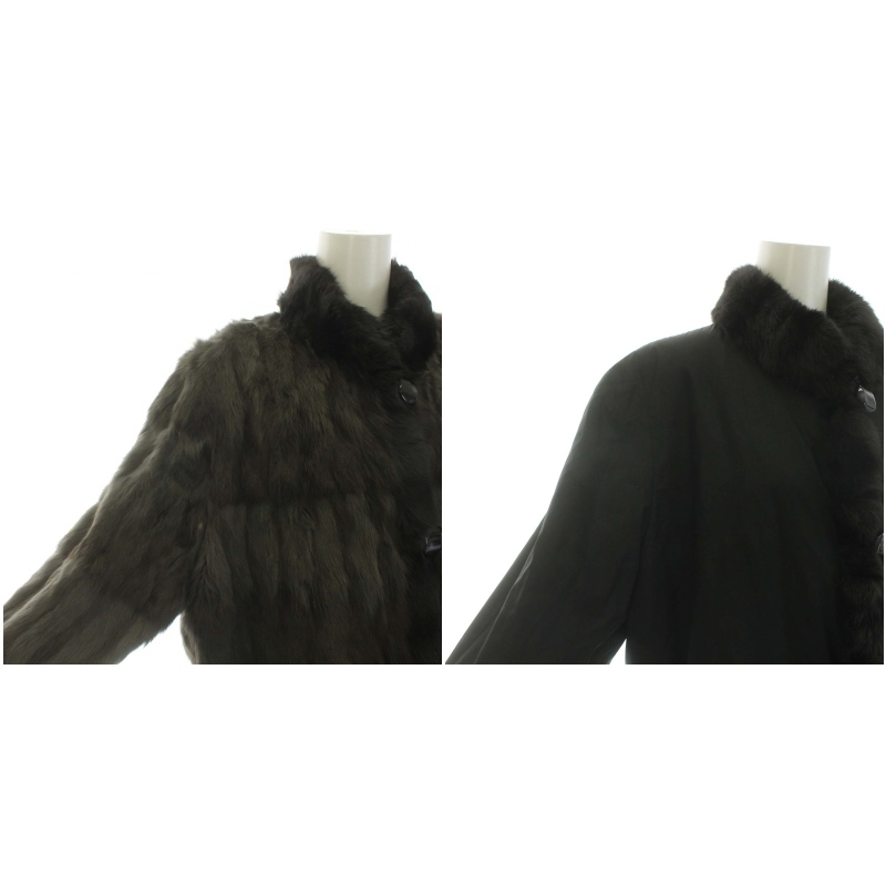 ムーンバットFUR FLASHシェアードミンク毛皮リバーシブル コート絹