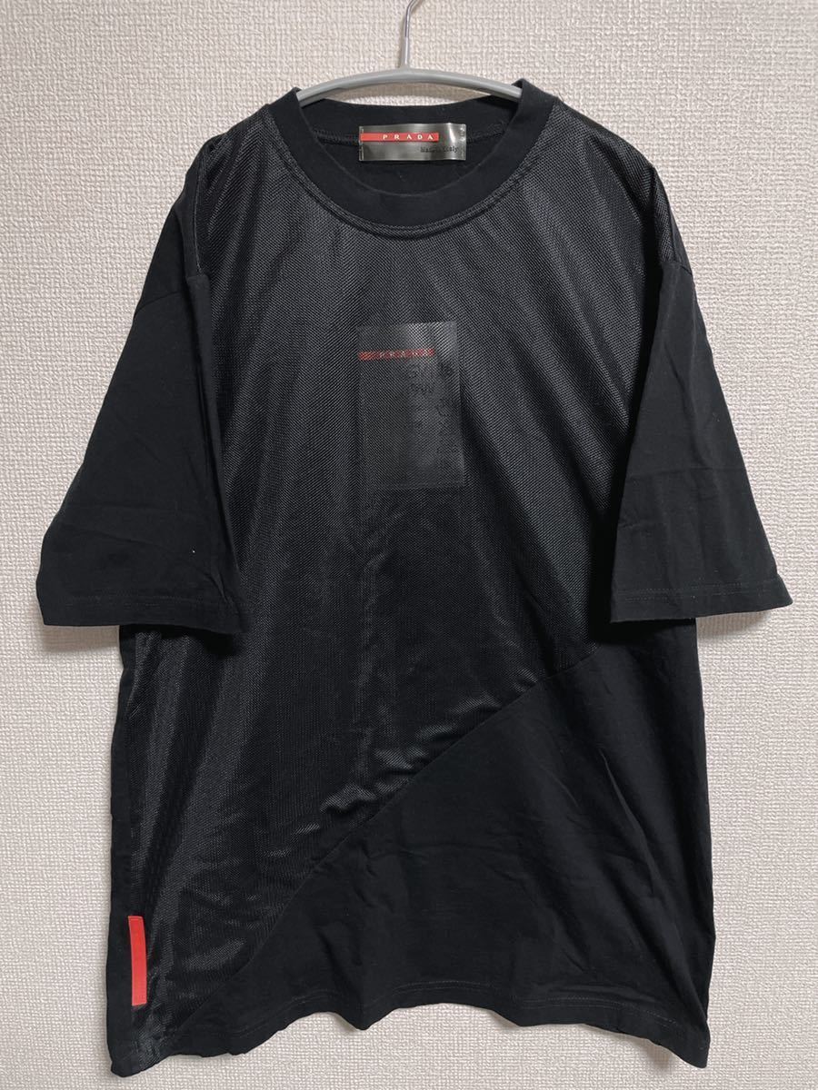 O80 PRADA 無地Tシャツ メンズL ブラック黒 O80 PRADA 無地T