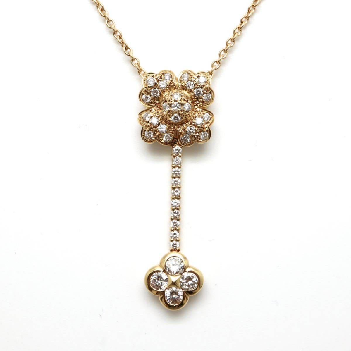高品質!!◆SOUTHERN CROSS(サザンクロス)K18 天然ダイヤモンドネックレス◆7.9g 46.0cm 1.00ct diamond necklace jewelry EF1/EF6f
