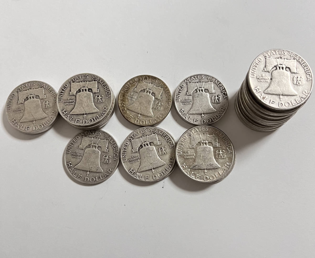 アメリカ 銀貨 フランクリン ハーフダラー 435g アンティークコイン 35枚