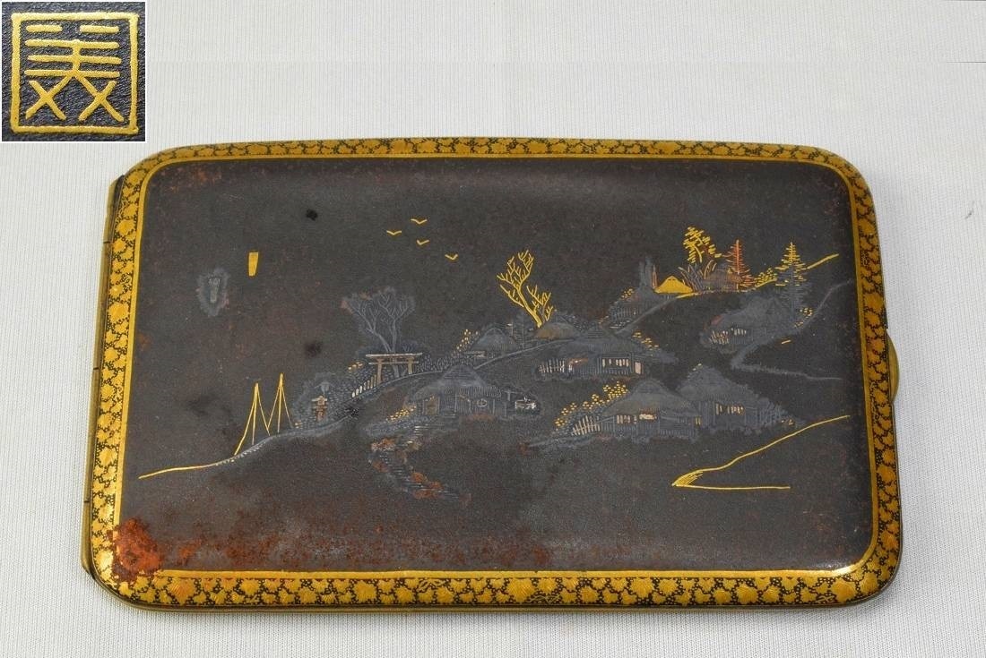 李王家 朝鮮美術 古鉄 金銀象嵌 煙草入 ケース 皇族宮家 日韓併合 大韓帝国 御下賜品 李花紋 李氏朝鮮