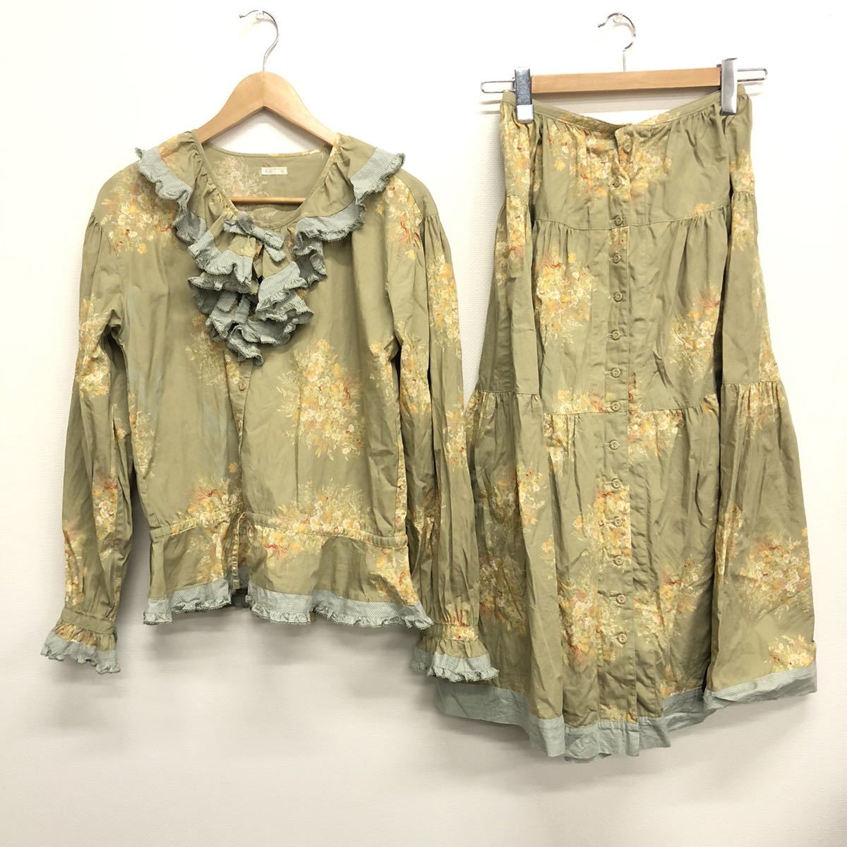 【KETTY】ケティ★セットアップ ブラウス&スカート 上下セット フリル リボン 花柄 チェック 総柄 02