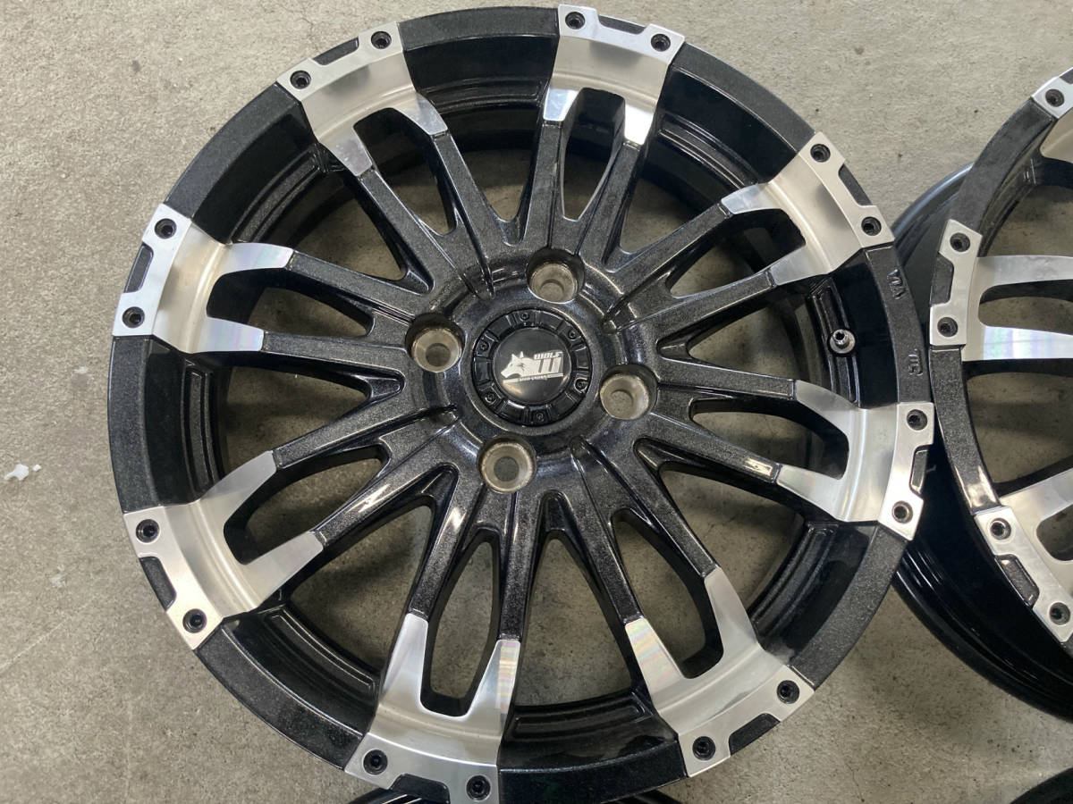 MAD CROSS WOLF 15×4.5J 4H 100PCD+45 4本 マッドクロス ウルフ 上げ 