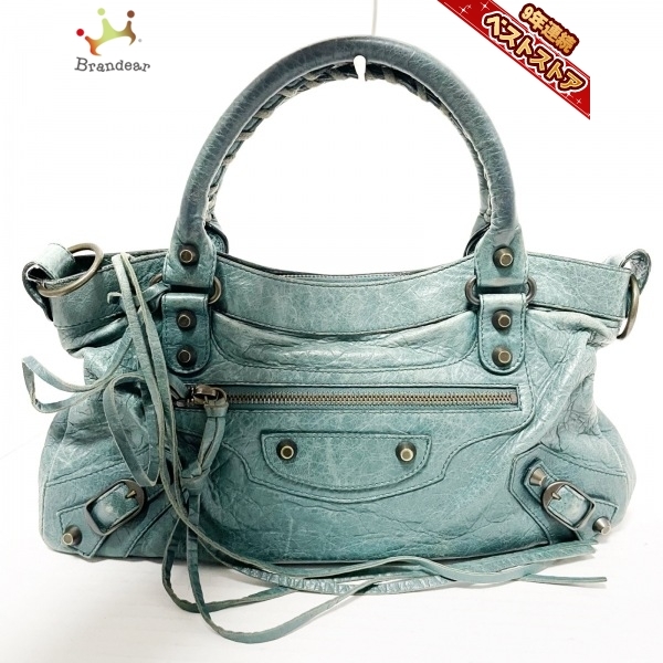 バレンシアガ BALENCIAGA ハンドバッグ 103208 ザ・ファースト レザー ダークグリーン バッグ