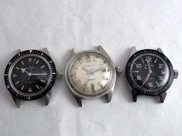 HELBROS・JUBILEE・SOLA？　ダイバー　機械式　オートマチックと手巻き　ジャンク3個　４１