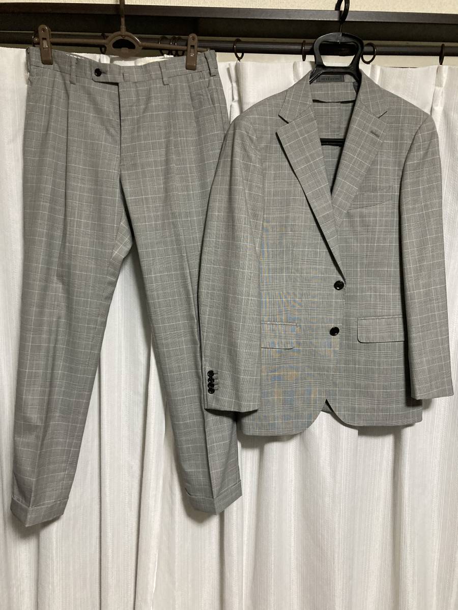 Hiltonヒルトン/チェック/セットアップパンツスーツ スーツ HILTON HILTON スーツ ヒルトン 3ピース チェック柄 グレー系