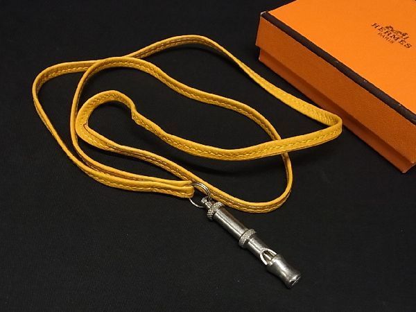 1円 □美品□ HERMES エルメス シフレ レザー ドッグホイッスル 犬笛